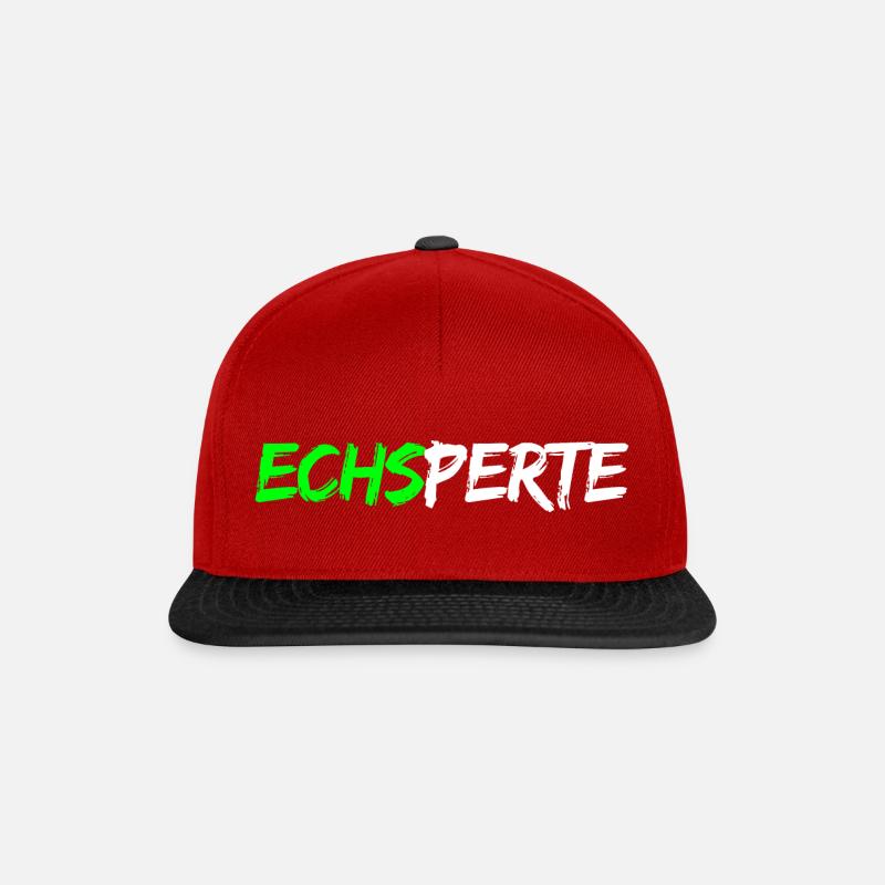 Echsperte - expert, funny pun - Snapback Cap - red/black