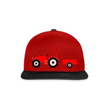 Tracteur avec remorque rouge - Casquette snapback - rouge/noir - Devant