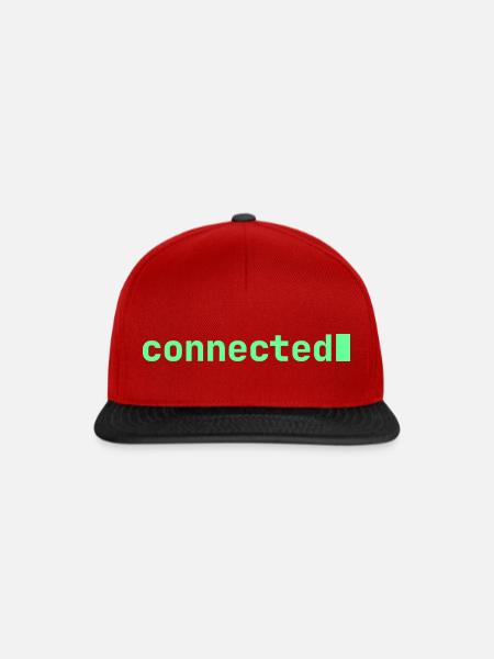 connected | Developer mood - Snapback Cap - Rot/Schwarz