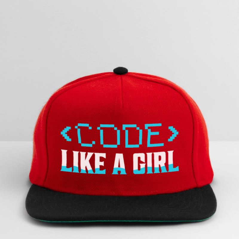Programmeur de codage Code Like A Girl Casquette snapback