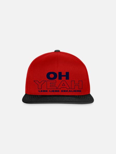 OH YEAH- LEBE LIEBE ESKALIERE 2 - Snapback Cap - Rot/Schwarz