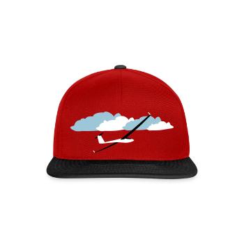 Segelflugzeug Segelfliegen Segelflieger Pilot - Snapback Cap - Rot/Schwarz - Vorne
