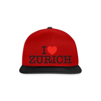 I LOVE ZURICH - Snapback Cap - Rot/Schwarz - Vorne