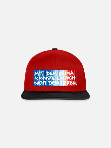 Klimastreifen - Snapback Cap - Rot/Schwarz