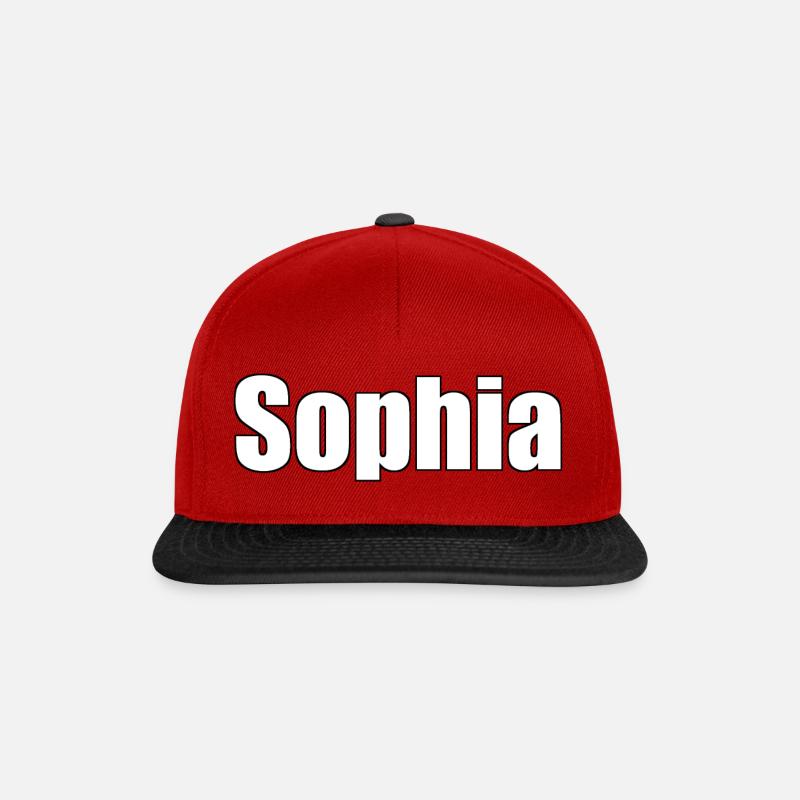 Sophia - (Name der Person) - Snapback Cap - Rot/Schwarz
