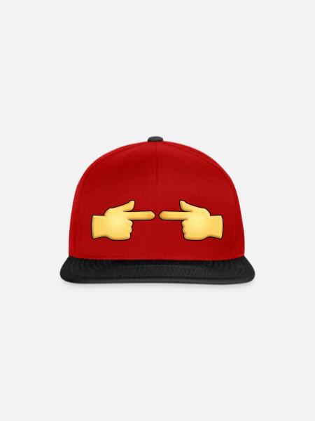 Shy Fingers Emoji / TikTok - Snapback Cap - Rot/Schwarz