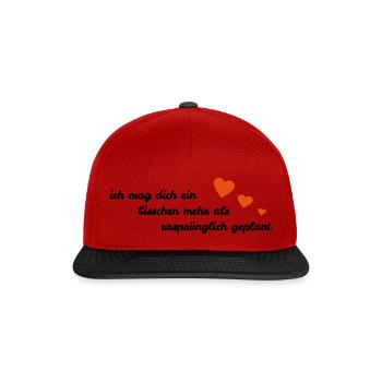 Liebe Beziehung Freundschaft+ Freunde Freundin - Snapback Cap - Rot/Schwarz - Vorne