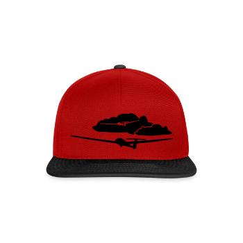 Segelflugzeug Segelfliegen Segelflieger Pilot - Snapback Cap - Rot/Schwarz - Vorne