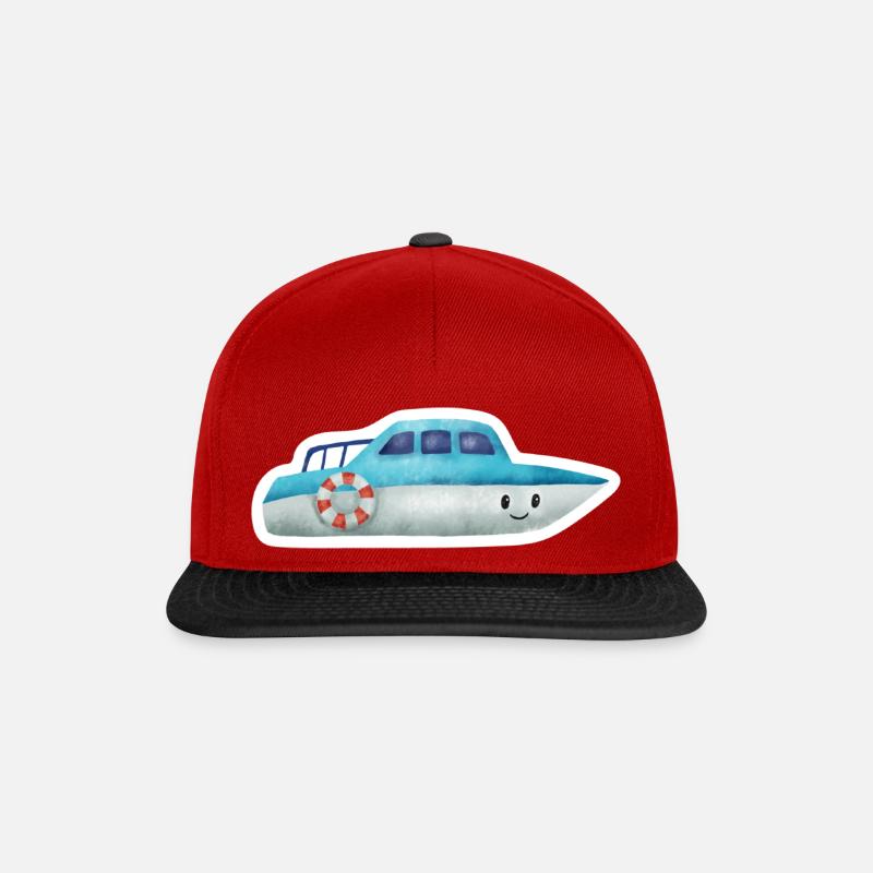 boat - Snapback Cap - red/black