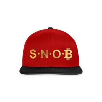 SNOB Bitcoin - Casquette snapback - rouge/noir - Devant