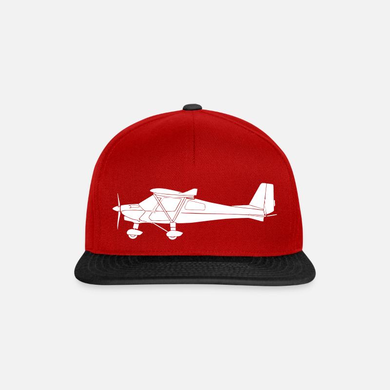 Flugzeug Pilot Flieger Ultraleichtflugzeug UL c42 - Snapback Cap - Rot/Schwarz