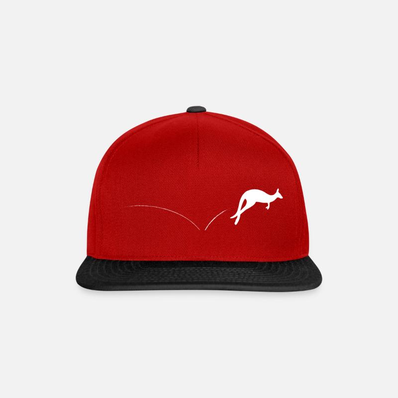 Känguru weiß - Snapback Cap - Rot/Schwarz
