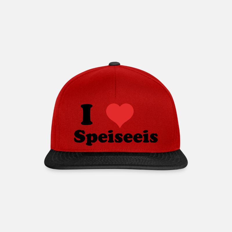 i love Speiseeis - Snapback Cap - Rot/Schwarz