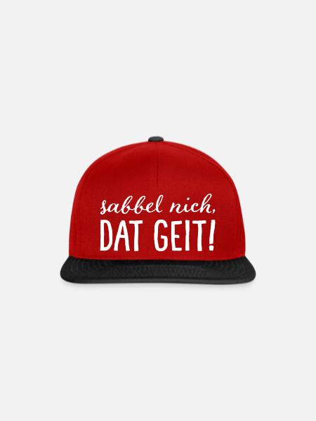 Sabbel nich, dat geit! Weiß - Snapback Cap - Rot/Schwarz