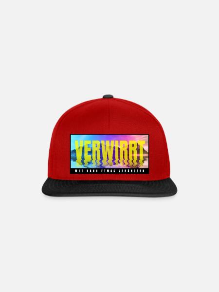 verwirrt - Snapback Cap - Rot/Schwarz