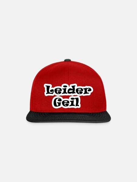 Leider geil - Snapback Cap - Rot/Schwarz