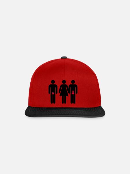 Cuckold Beziehung - Snapback Cap - Rot/Schwarz