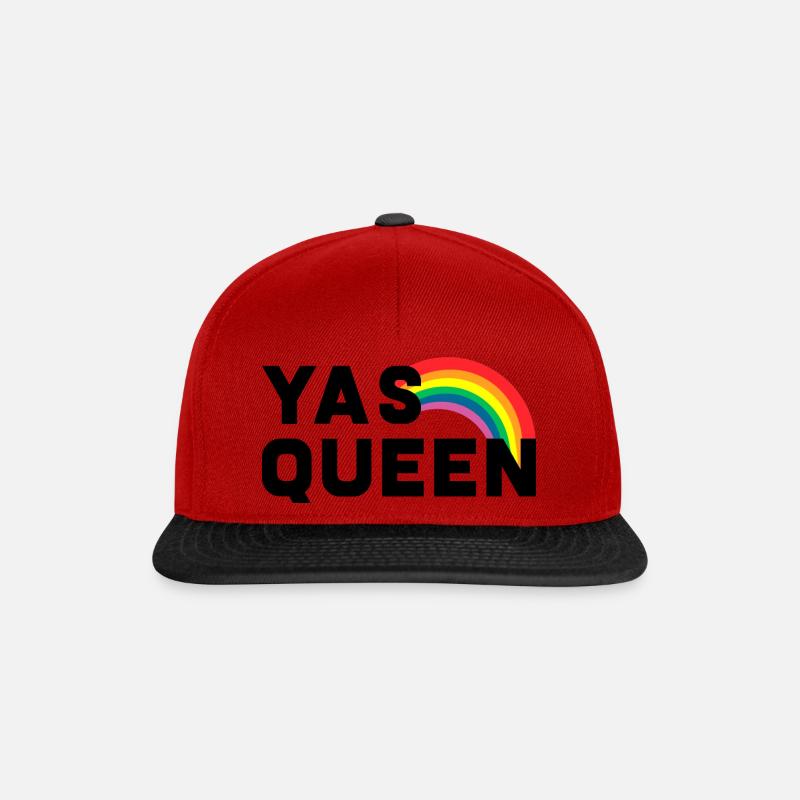 Yas Queen LGBT Pride Gay Liebe Pride Regenbogen - Snapback Cap - Rot/Schwarz