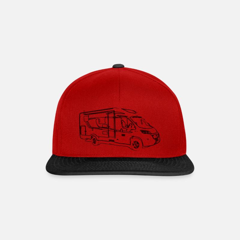 T337 - Snapback Cap - Rot/Schwarz