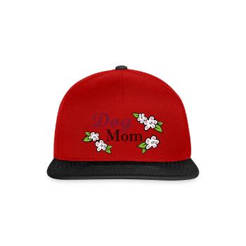 Dog Mom Hunde Mami - Snapback Cap - Rot/Schwarz - Vorne