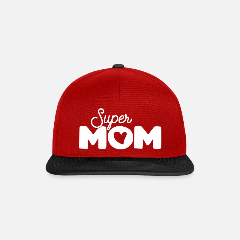 Super Mama. - Snapback Cap - Rot/Schwarz