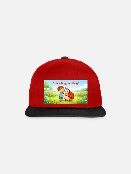 GIB EINE UMARMUNG, LADYBUG, - Snapback Cap - Rot/Schwarz