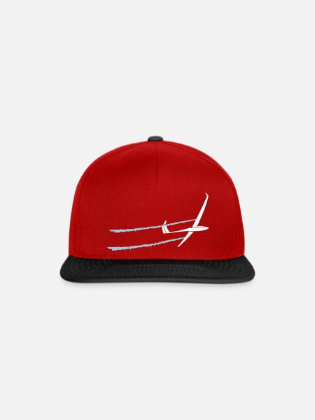 Segelflugzeug Segelfliegen Segelflieger Pilot - Snapback Cap - Rot/Schwarz