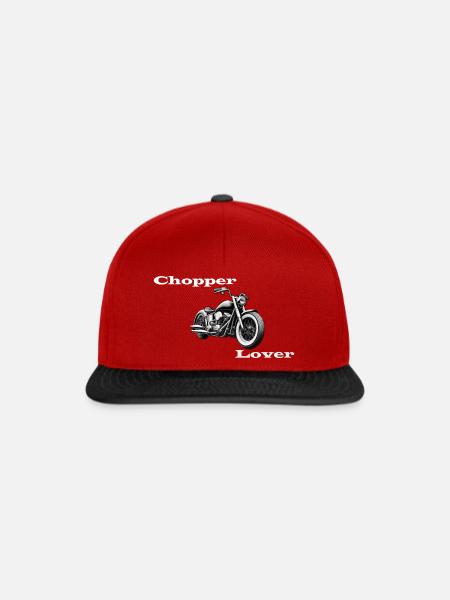 Chopper Lover weiß - Snapback Cap - Rot/Schwarz