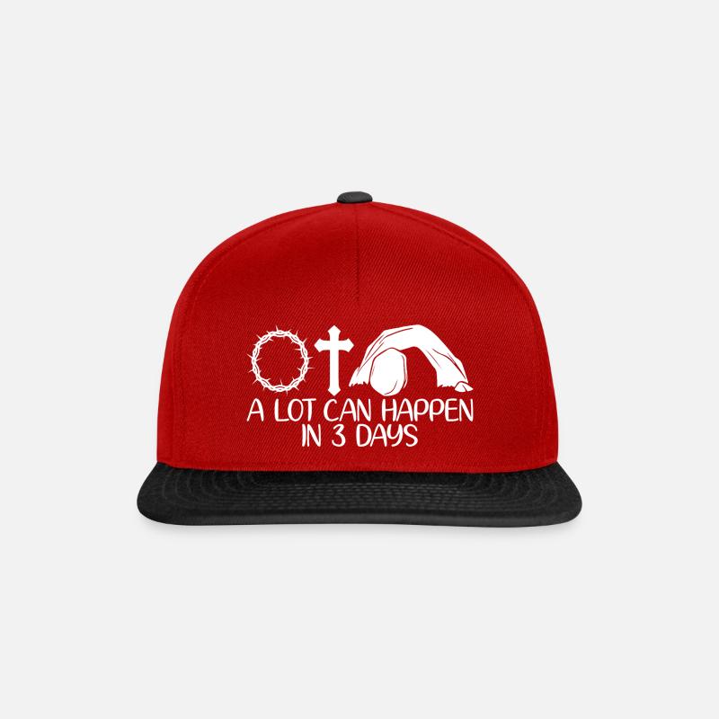 A lot can happen in 3 days - Snapback Cap - Rot/Schwarz