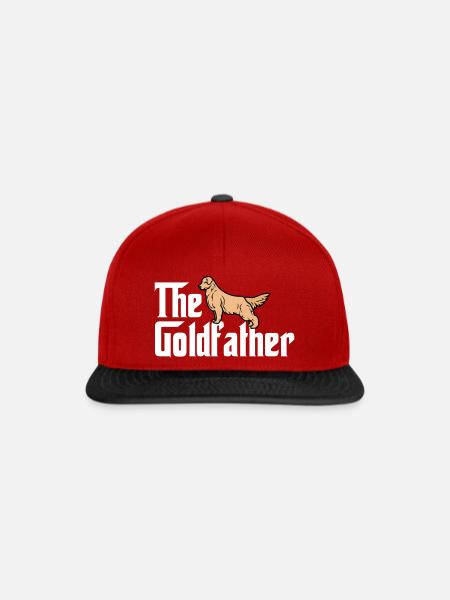 The standing Goldfather Golden Retriever - Snapback Cap - Rot/Schwarz