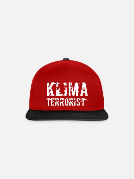 Klimaterrorist - Snapback Cap - Rot/Schwarz
