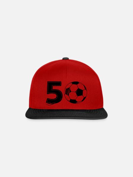 50-jähriges Jubiläum Fußball - Snapback Cap - Rot/Schwarz