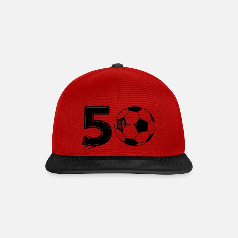 50-jähriges Jubiläum Fußball - Snapback Cap - Rot/Schwarz