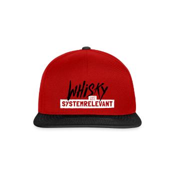 Whisky ist systemrelevant - Snapback Cap - Rot/Schwarz - Vorne