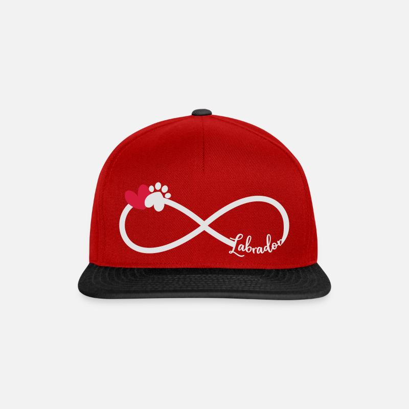 Labrador Hund - Snapback Cap - Rot/Schwarz