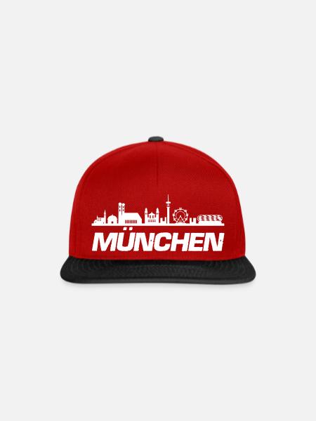 münchen skyline - Snapback Cap - Rot/Schwarz