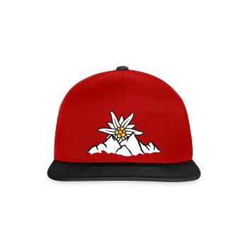 Sonne Bergblume Edelweiss - Snapback Cap - Rot/Schwarz - Vorne