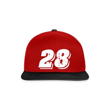 28 Number Symbol - Snapback Cap - red/black - Front