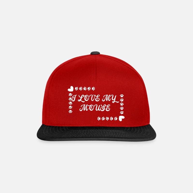 I love my mouse - Snapback Cap - Rot/Schwarz