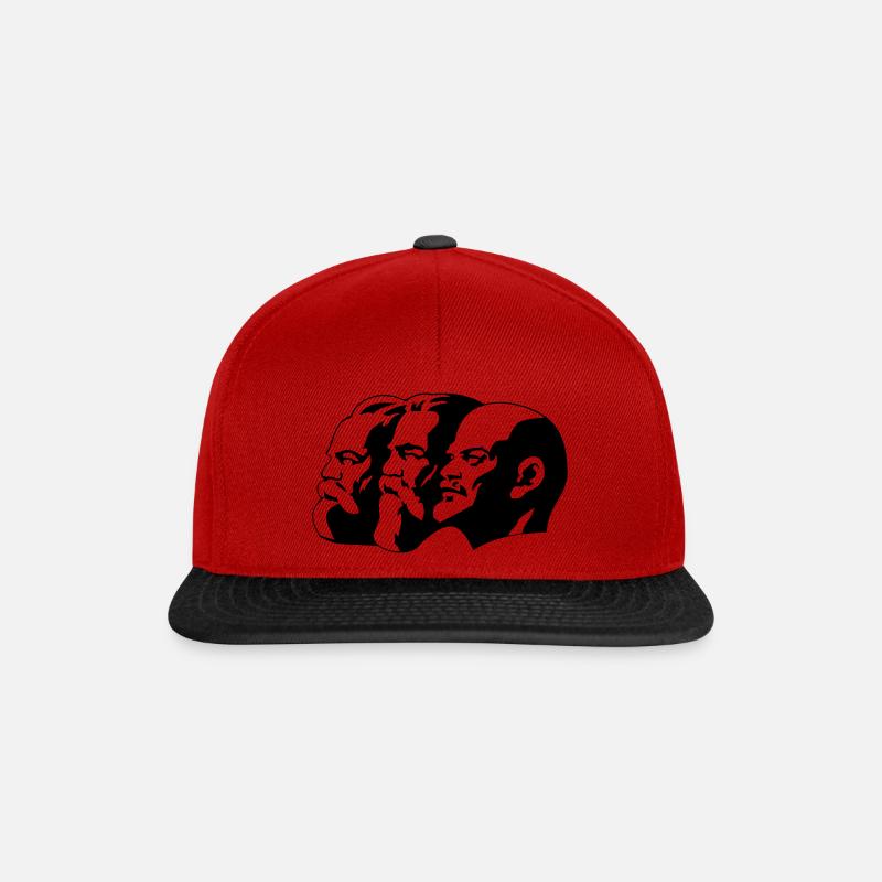 Karl Marx, Friedrich Engels et Lénine - Casquette snapback - rouge/noir