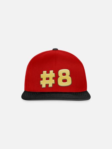 achter - Snapback Cap - Rot/Schwarz