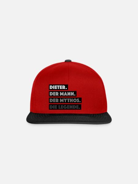 Dieter der Mann der Mythos die Legende - Snapback Cap - Rot/Schwarz
