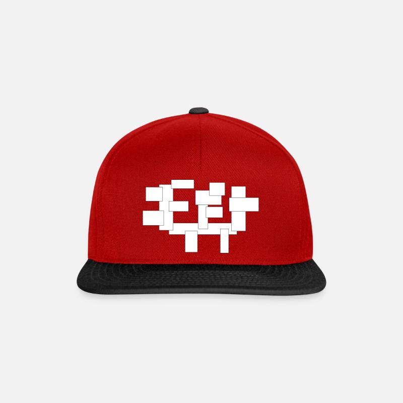 rectangles just squares in composition - Snapback Cap - red/black