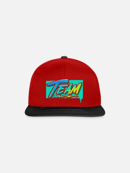 Team - Snapback Cap - Rot/Schwarz