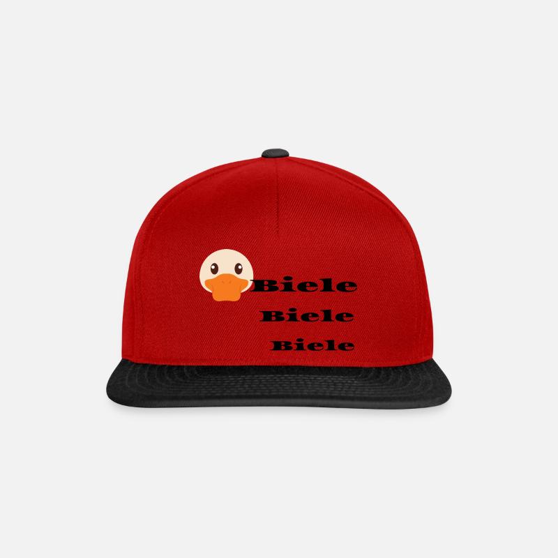 Biele, Biele,Biele - Lockruf für Enten - Snapback Cap - Rot/Schwarz