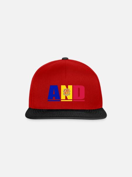Andorra Grafik - Snapback Cap - Rot/Schwarz