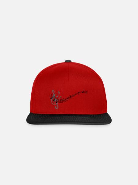 Flying Clef 3 - Snapback Cap - Rot/Schwarz