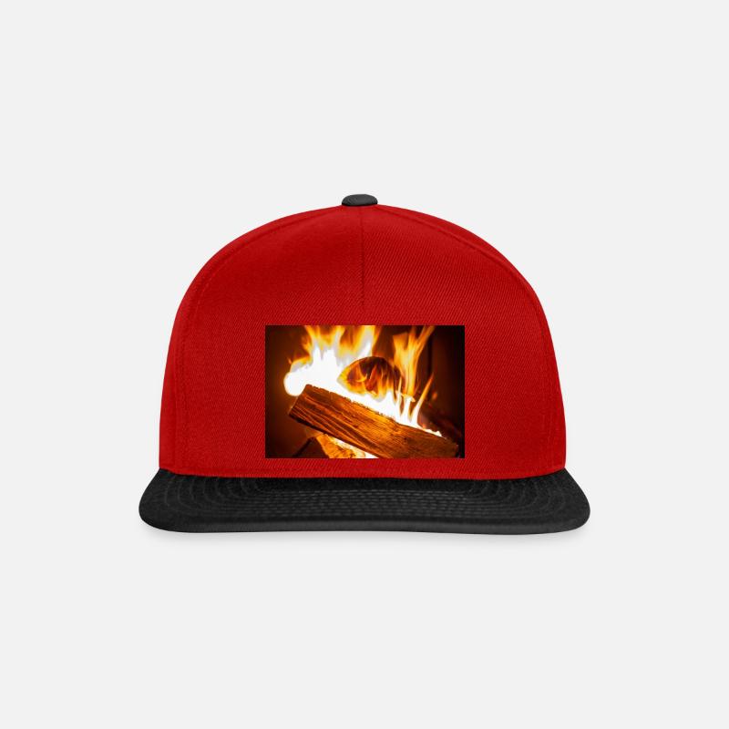 Kaminfeuer - Snapback Cap - Rot/Schwarz