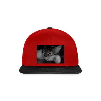 le chat au regard terrible - Casquette snapback - rouge/noir - Devant