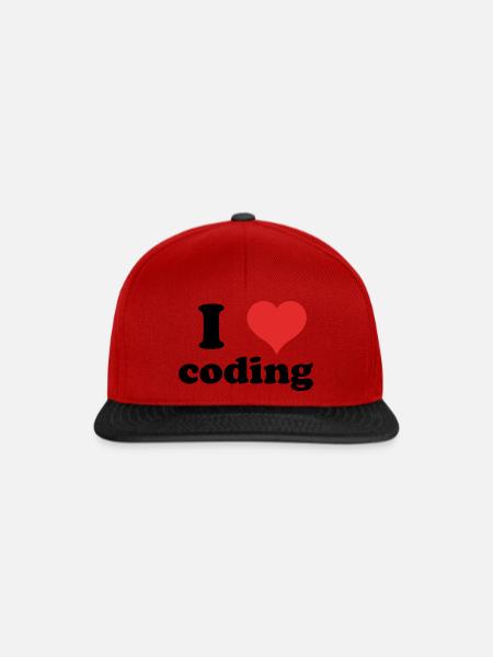 i love coding - Snapback Cap - Rot/Schwarz